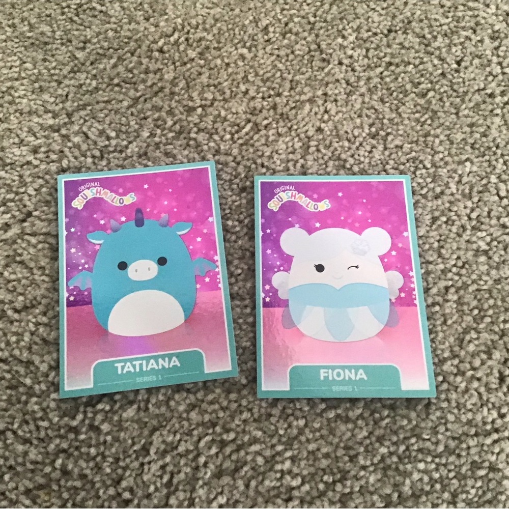 Tatiana and Fiona holographic squishmallow cards